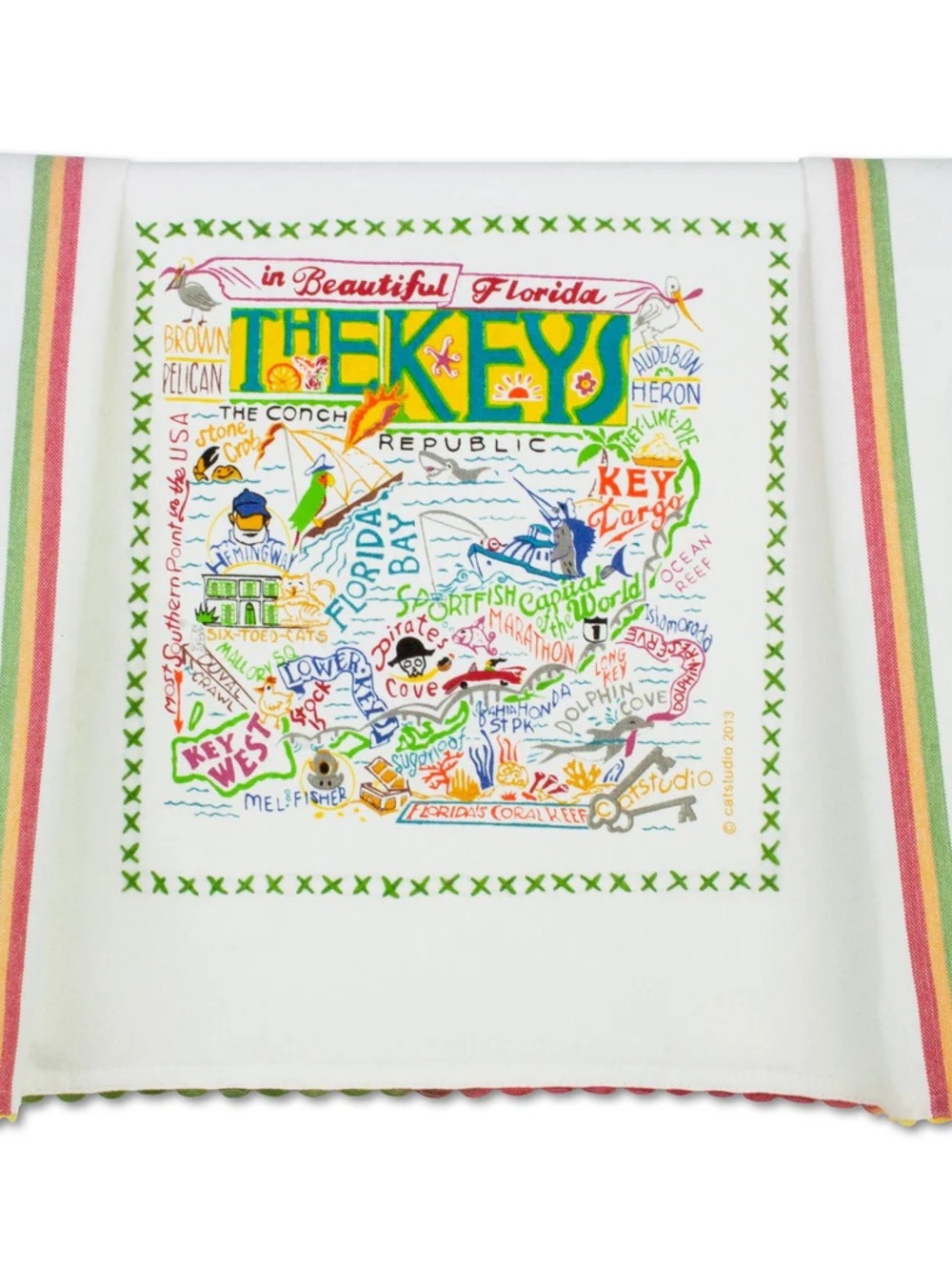 Catstudio - Florida Keys - Printed Dish Towel / Tea Towel